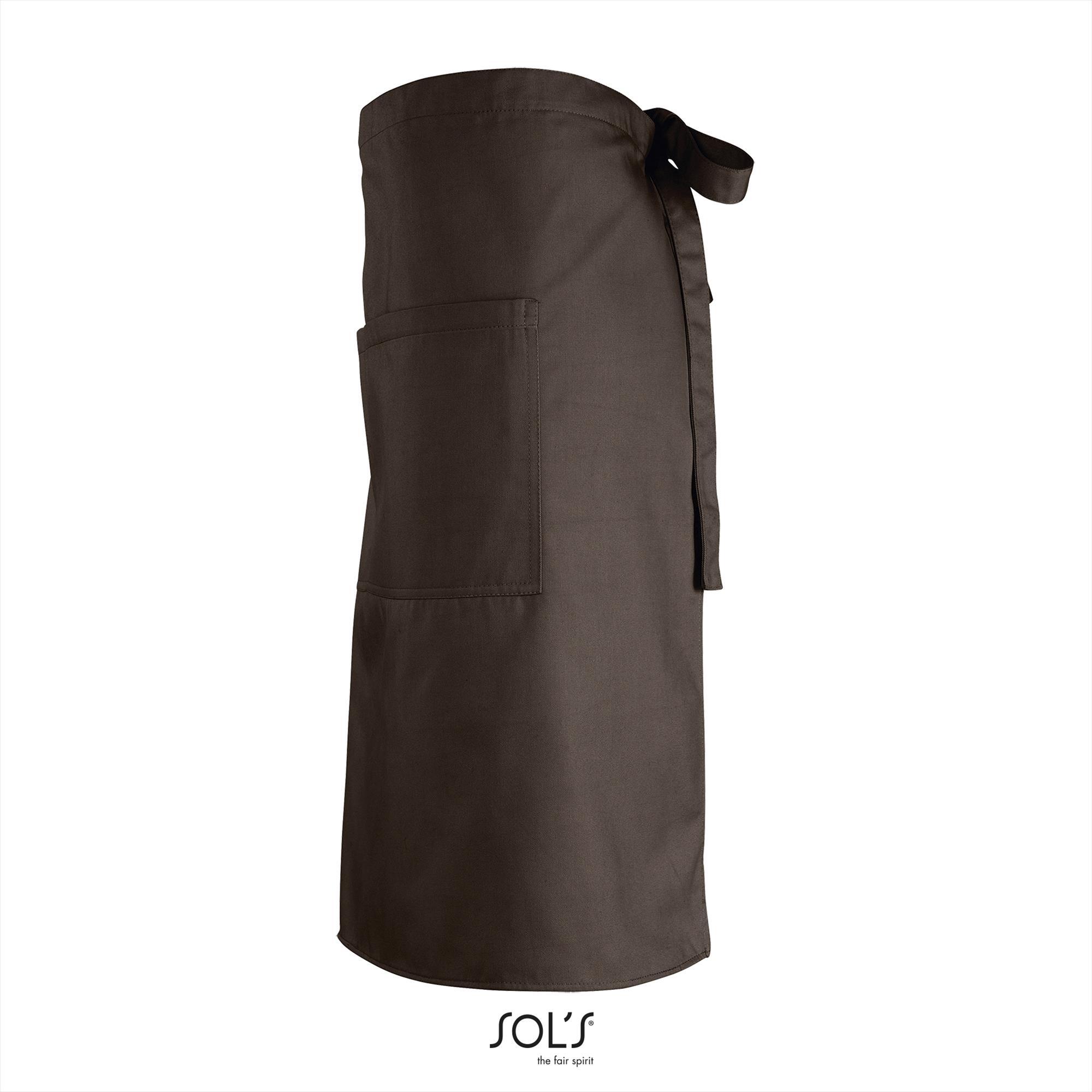 Schort met zak wasbaar op 60 °C zwart of wit