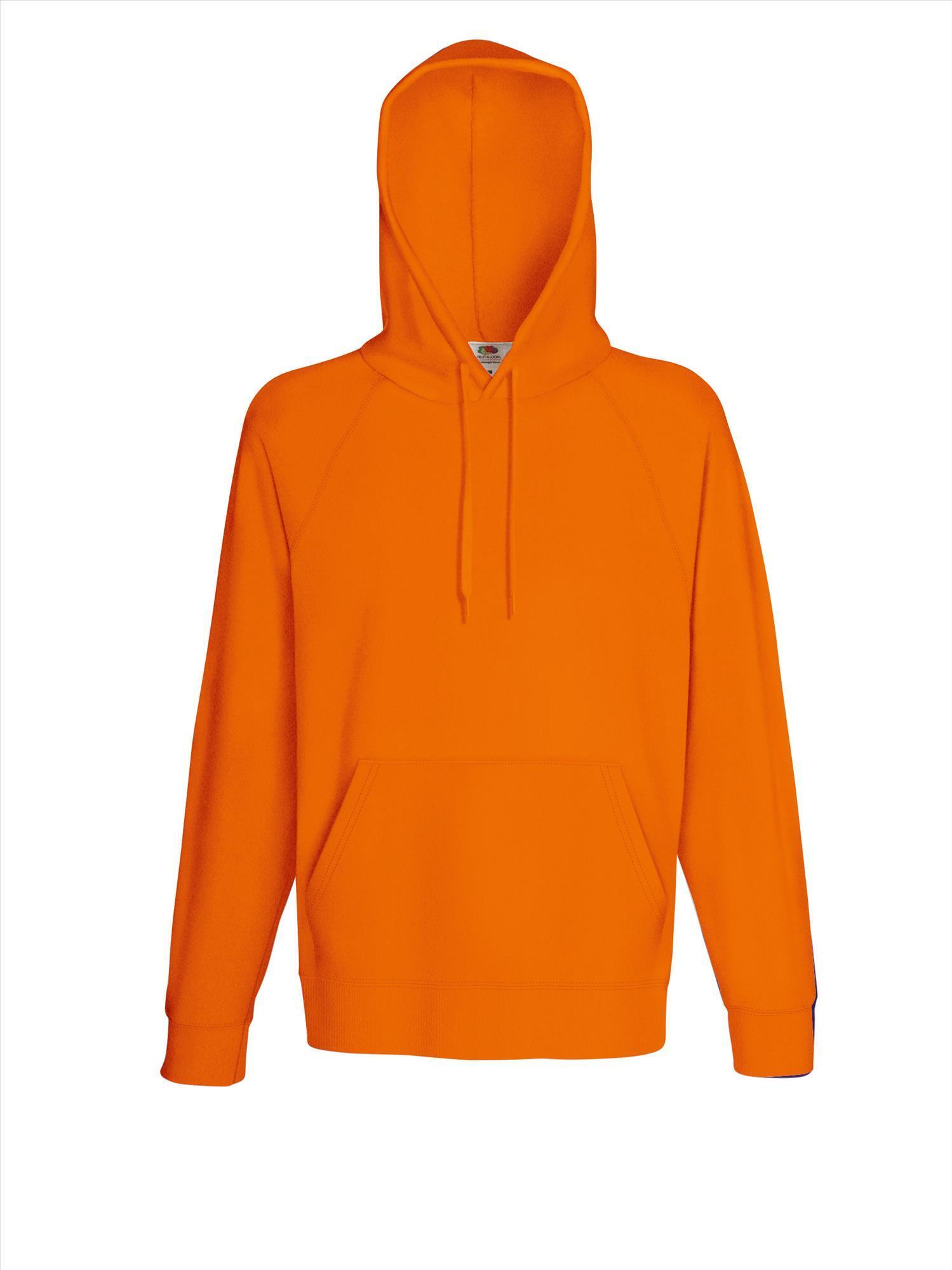 Lichtgewicht sweater met capuchon oranje voor mannen