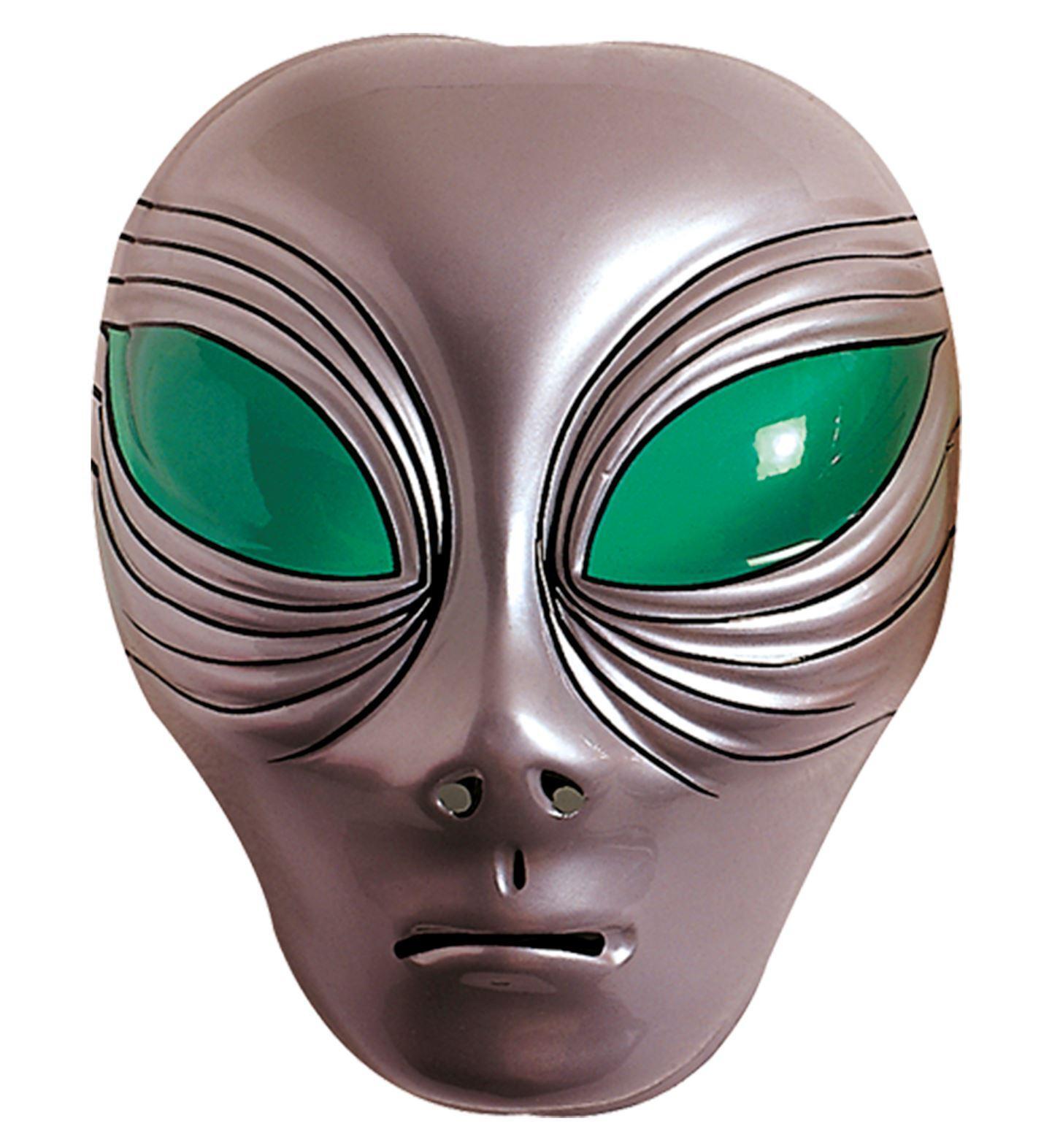 Masker alien, plastic zilver