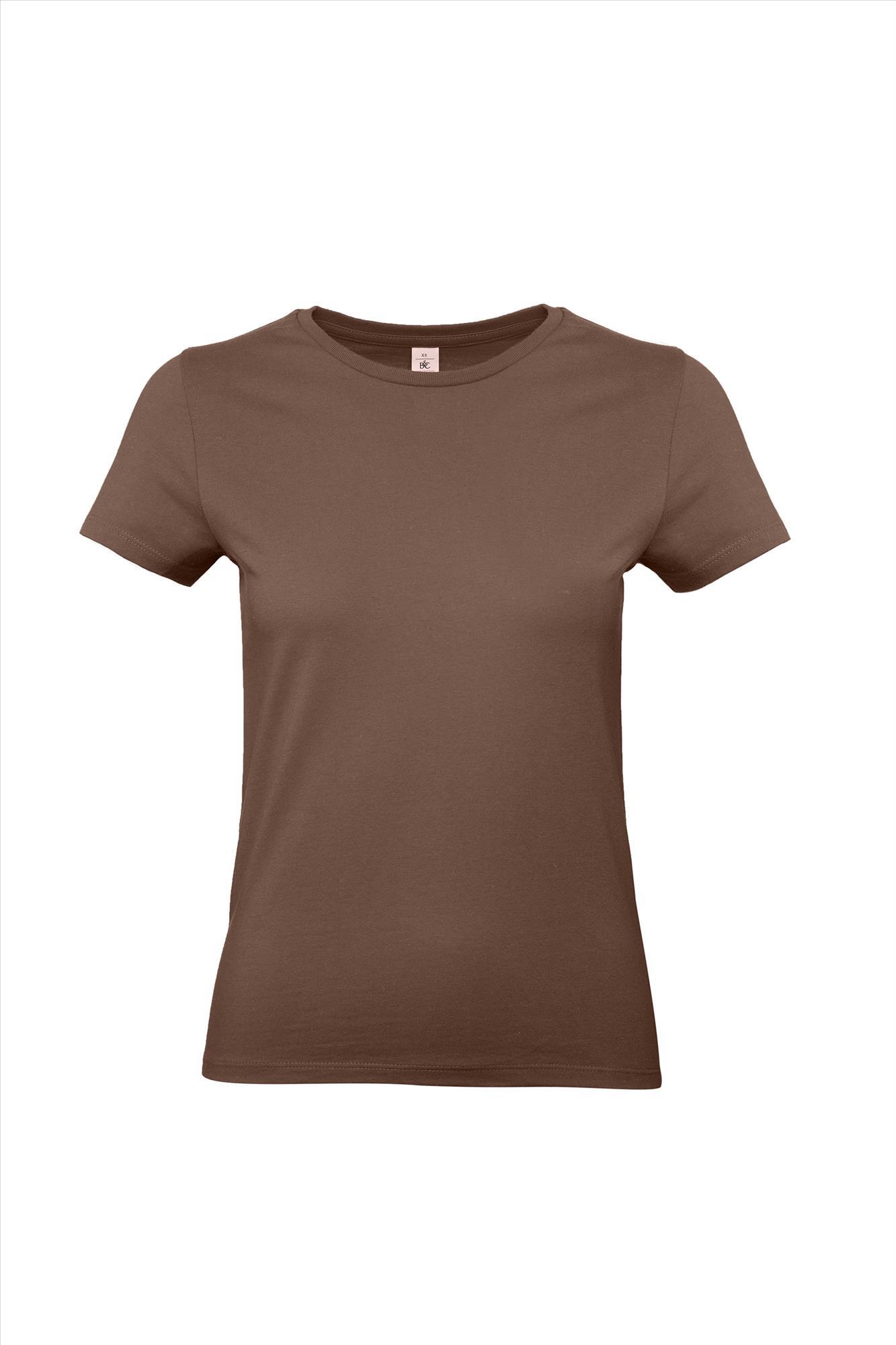 Modern T-shirt voor dames chocolade kleur