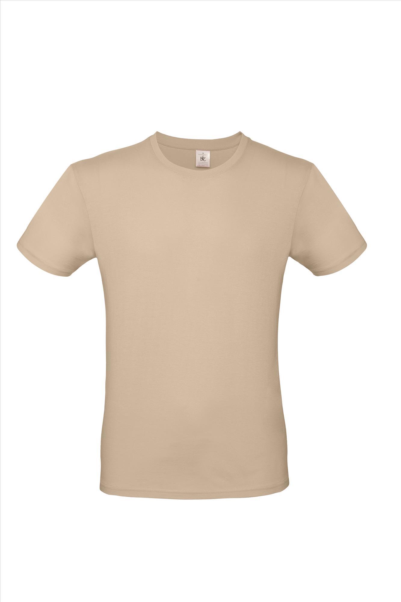 Modern T-shirt voor hem fraai heren shirt zand kleur