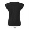 foto 2 Modieus dames T-shirt deep black met omslagmouwtjes korte mouw