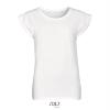 foto 1 Modieus dames T-shirt wit met omslagmouwtjes korte mouw