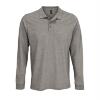 Polo grey melange 2 met lange mouwen heren bedrukbaar personaliseren polo