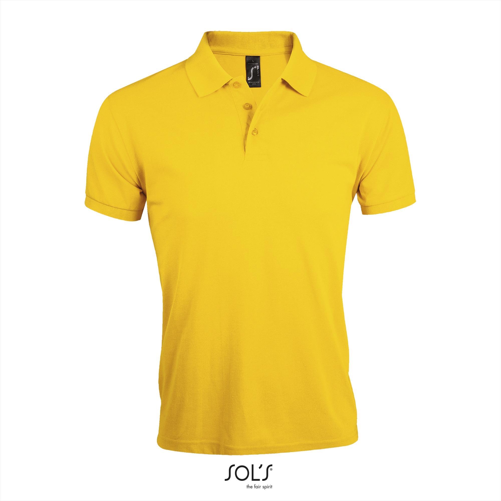 Polo voor heren geel personaliseren polo bedrukken