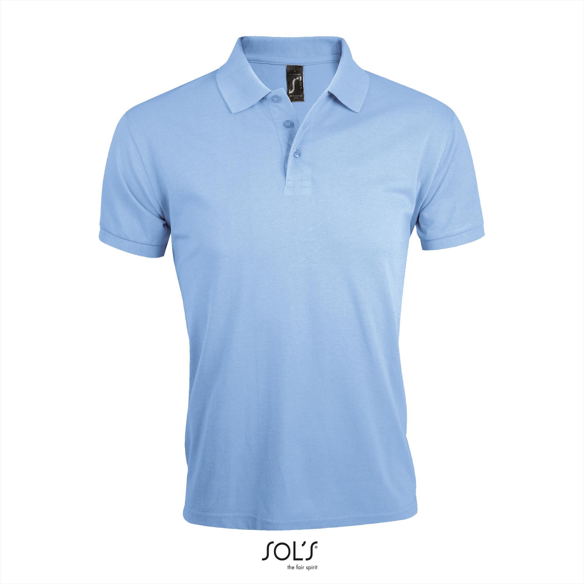 Polo voor heren hemelsblauw personaliseren polo bedrukken