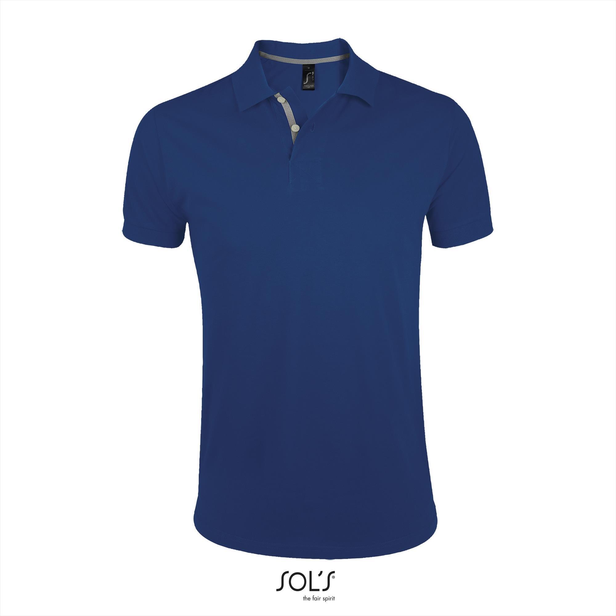 Polo voor mannen blauw personaliseer je polo korte mouw