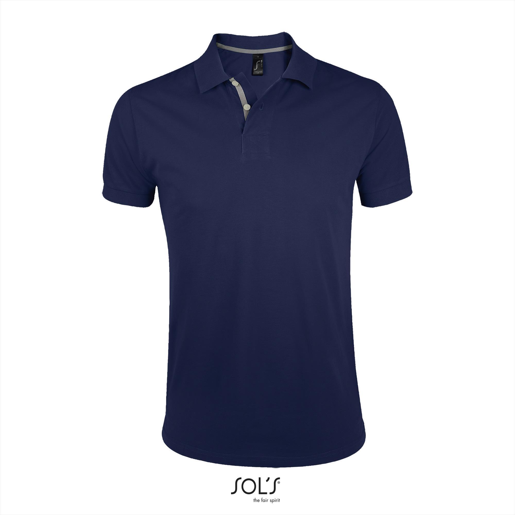 Polo voor mannen donkerblauw personaliseer je polo korte mouw