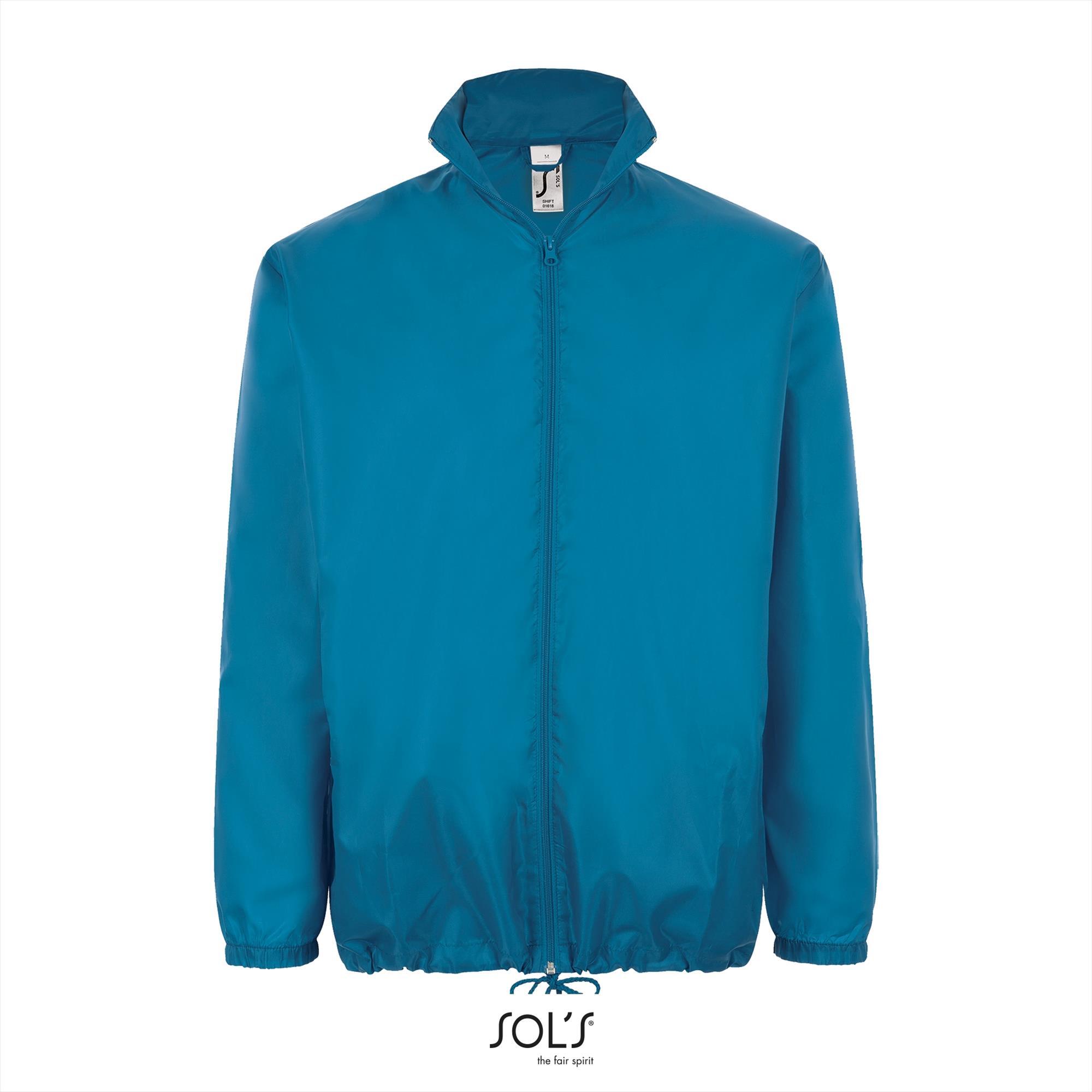 Regenjas aqua blauw windjack