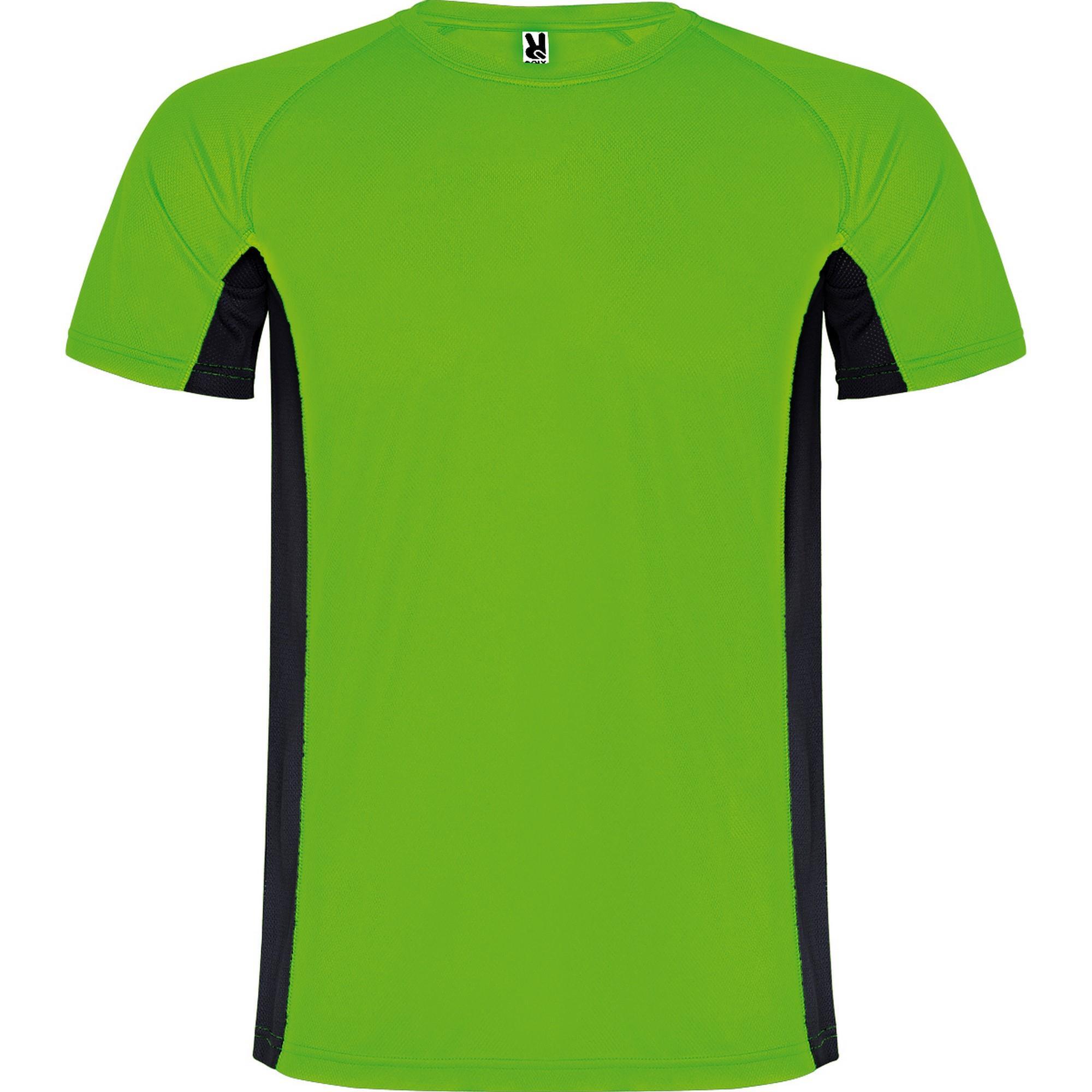 Sport shirtje heren fluor groen met zwart