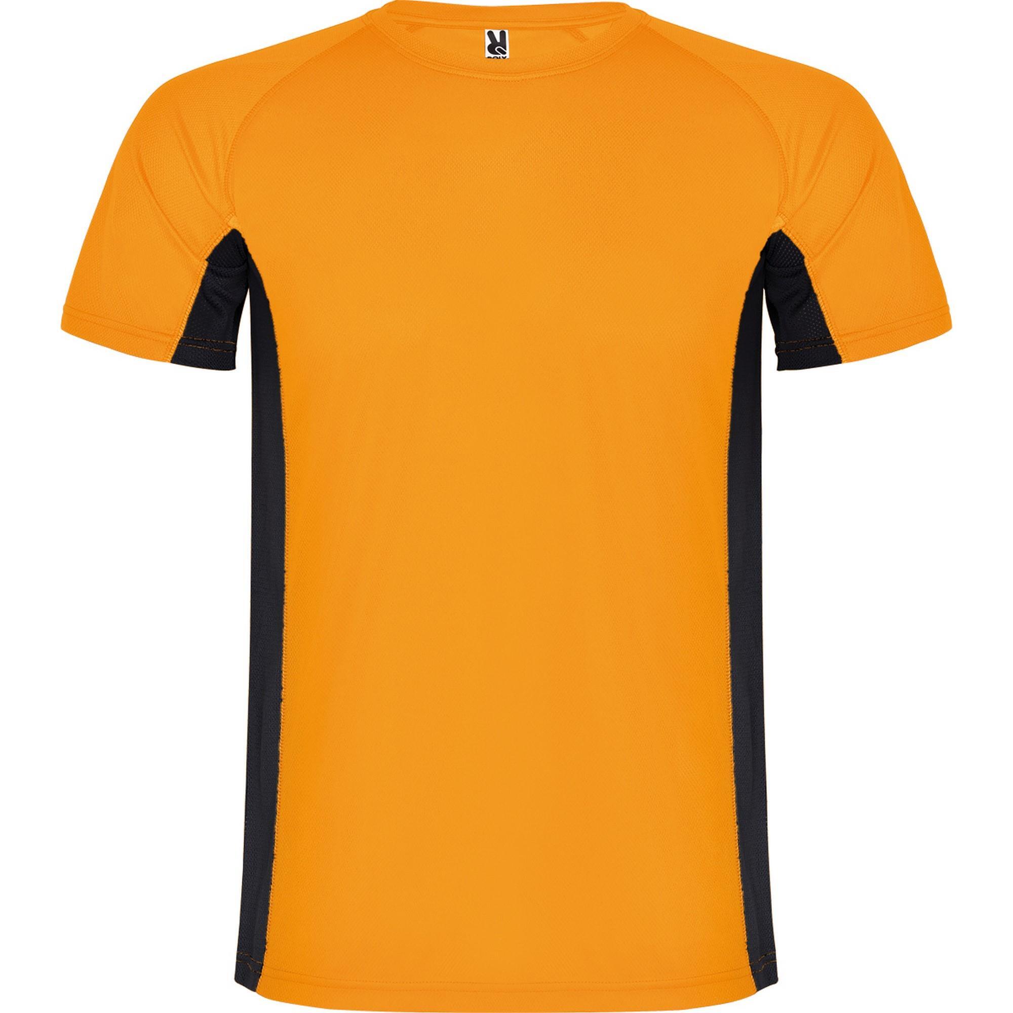 Sport shirtje heren fluor oranje met zwart