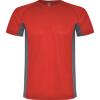 Sport shirtje heren rood met donker grijs