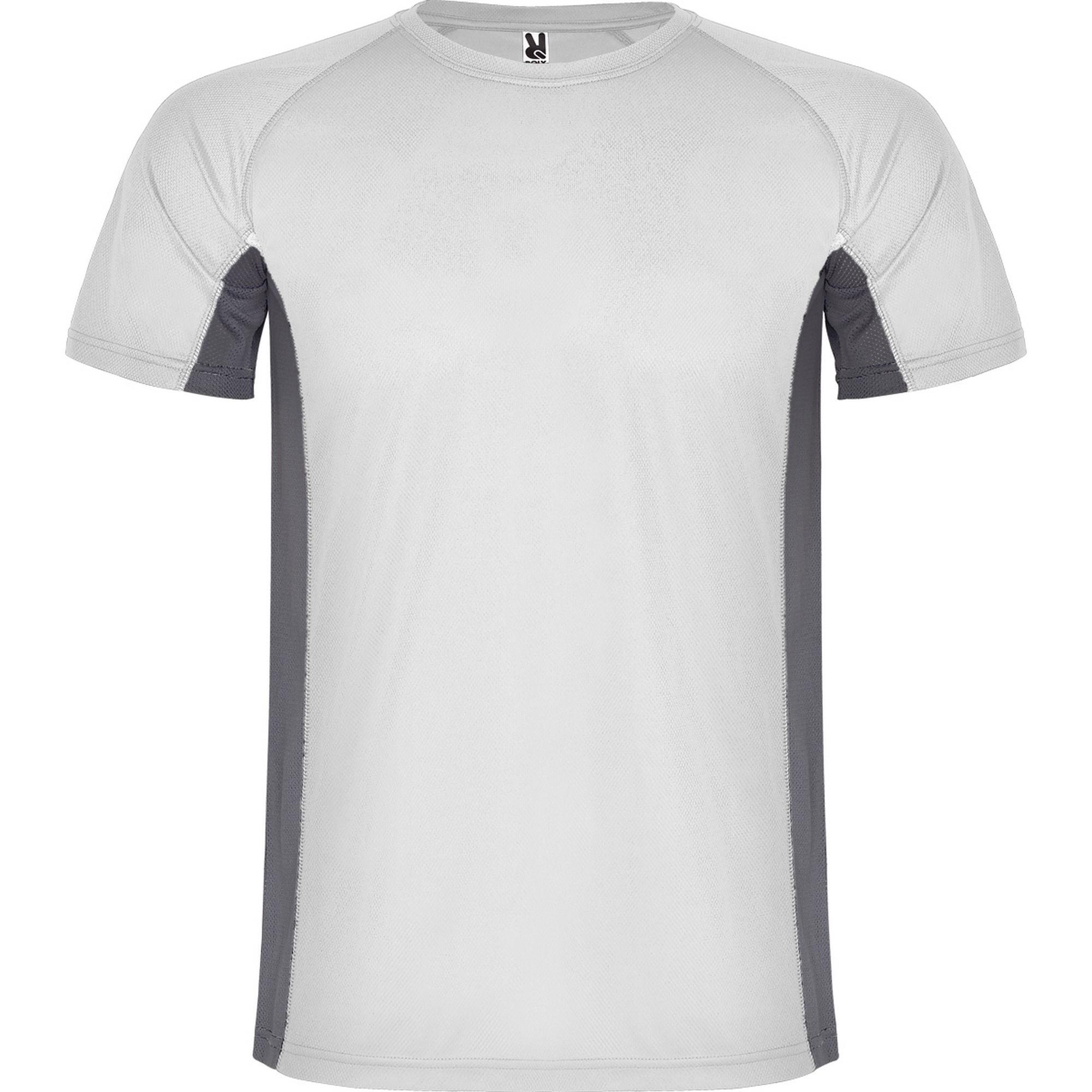 Sport shirtje heren wit met donker grijs