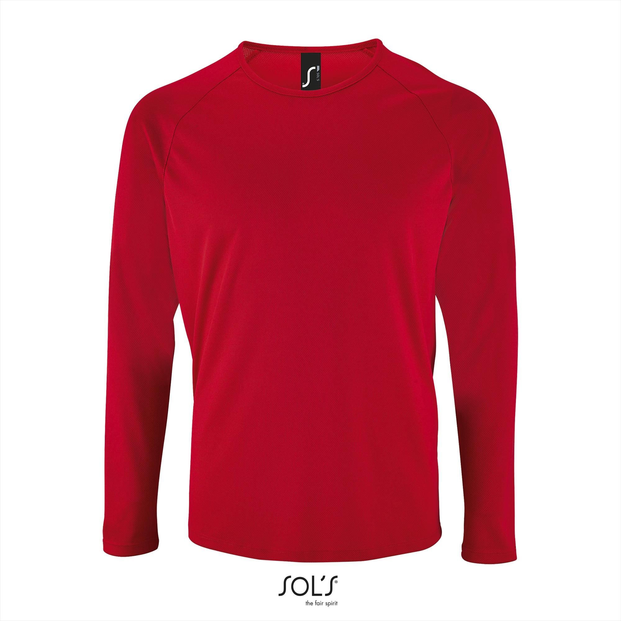 Sport T-shirt met lange mouwen voor heren rood