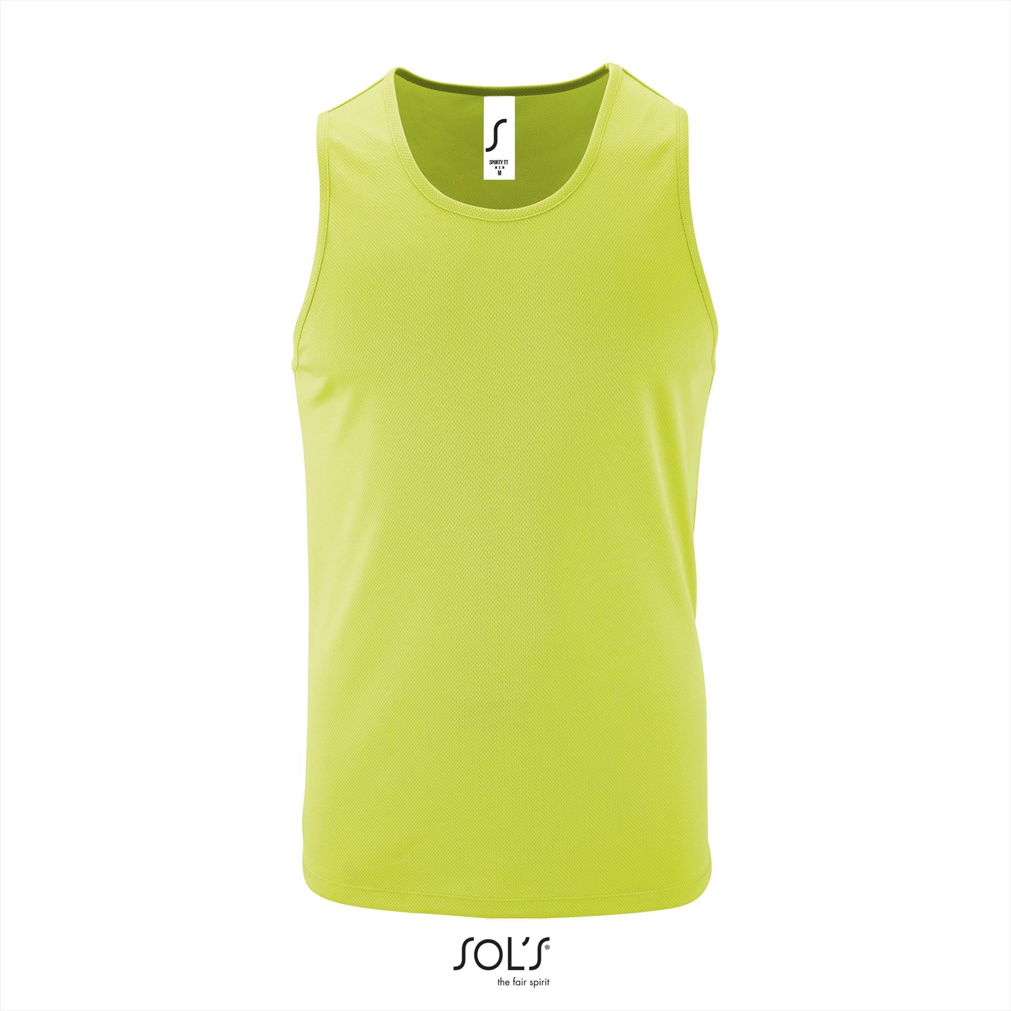 Sport tank top voor heren appeltjesgroen