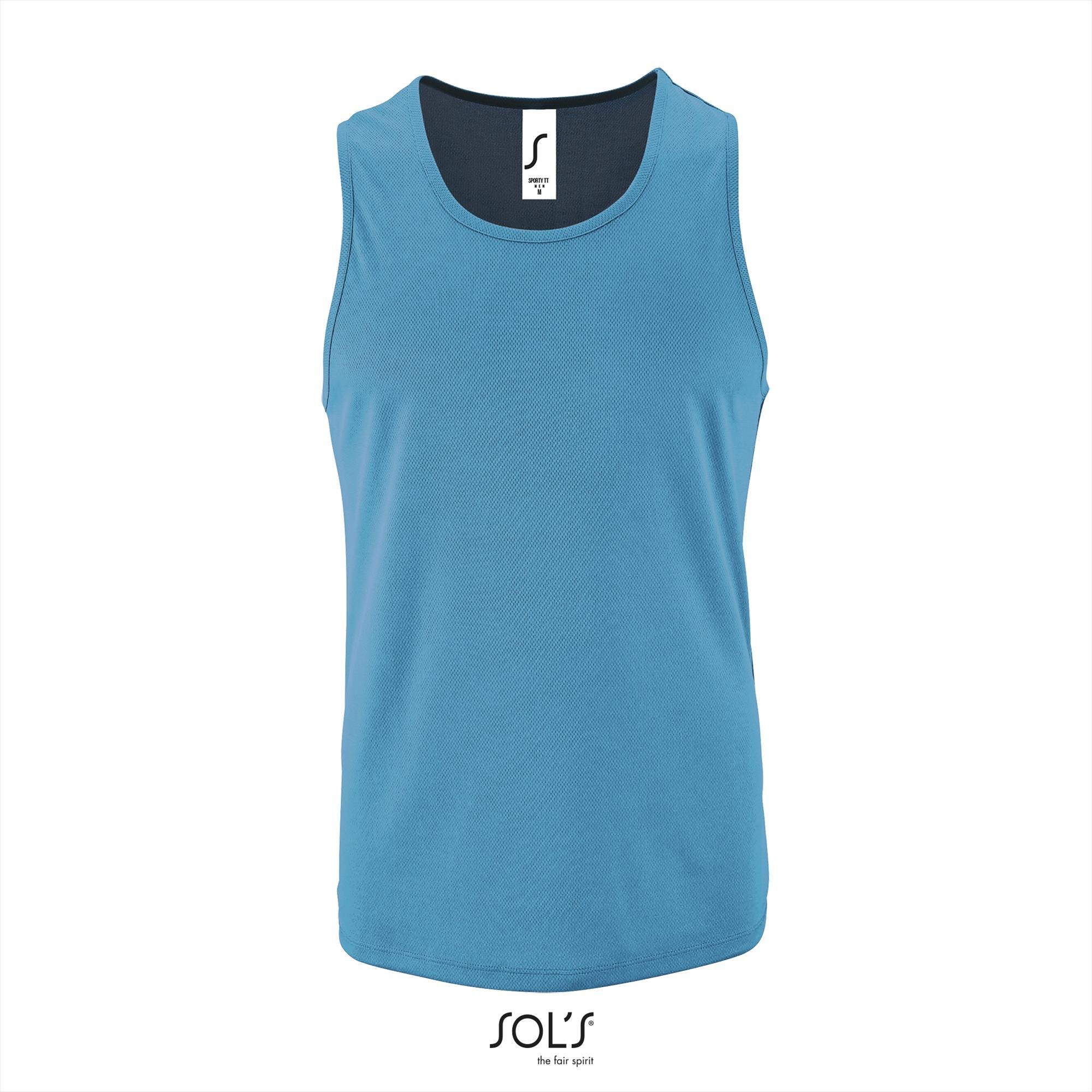 Sport tank top voor heren aqua