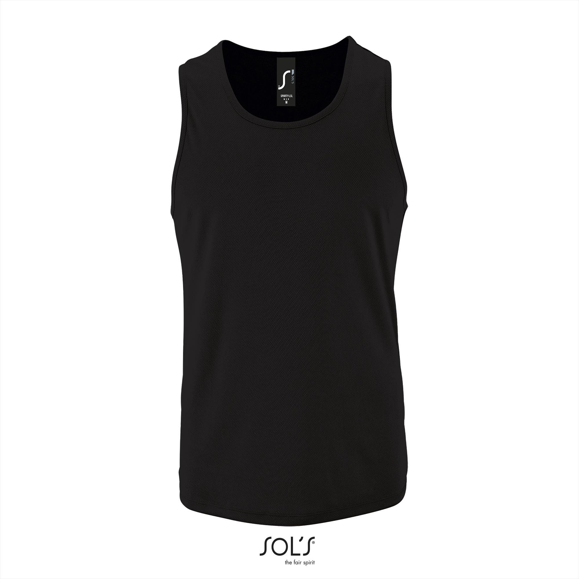 Sport tank top voor heren zwart