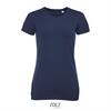Stretch dames T-shirt donkerblauw lekker dikke stof