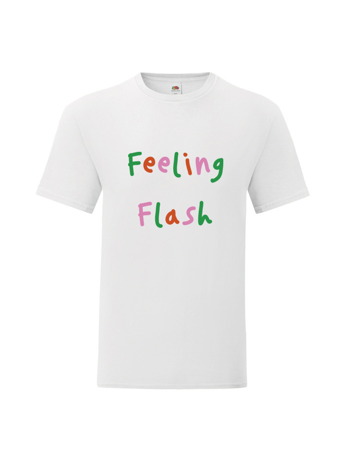 Super vrolijk T-shirt wit feeling flash