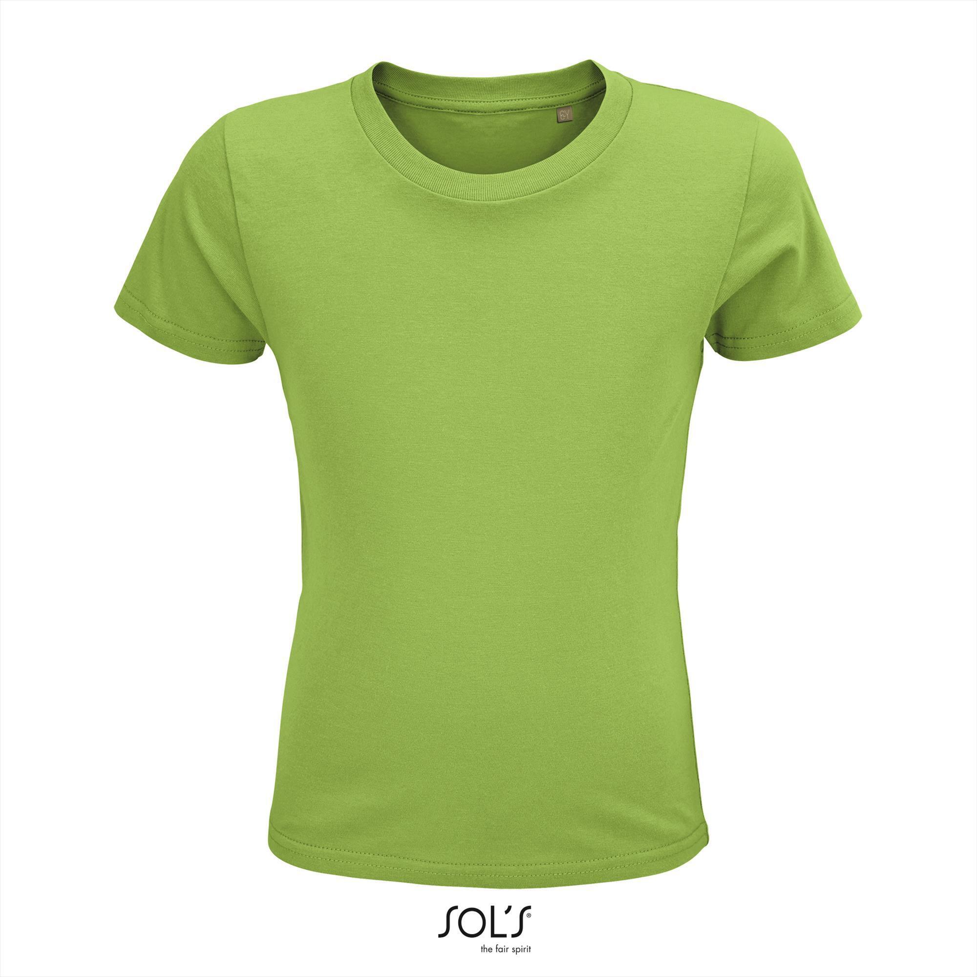 T-shirt appel groen voor kids Ronde hals biologisch kindershirt