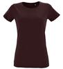 T-shirt Dames oxblood rood fitted met ronde hals