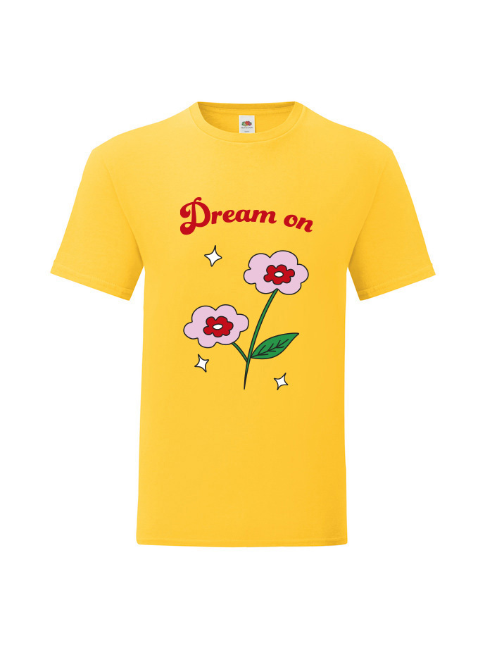 T-shirt dream on geel t-shirt lekker dromen