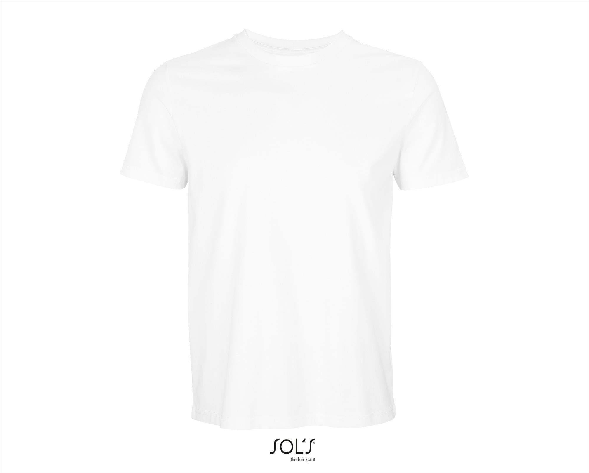 T-shirt heren wit gemaakt van gerecycled katoen.