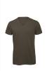 T-shirt met V-hals voor heren khaki Luxe kwaliteit
