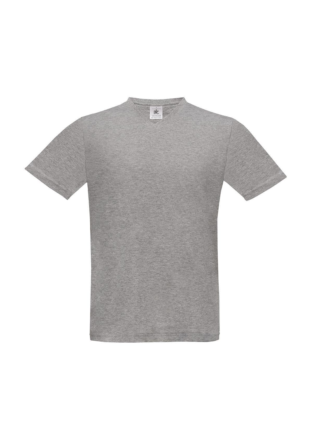 T-shirt met V-hals voor heren sport grijs