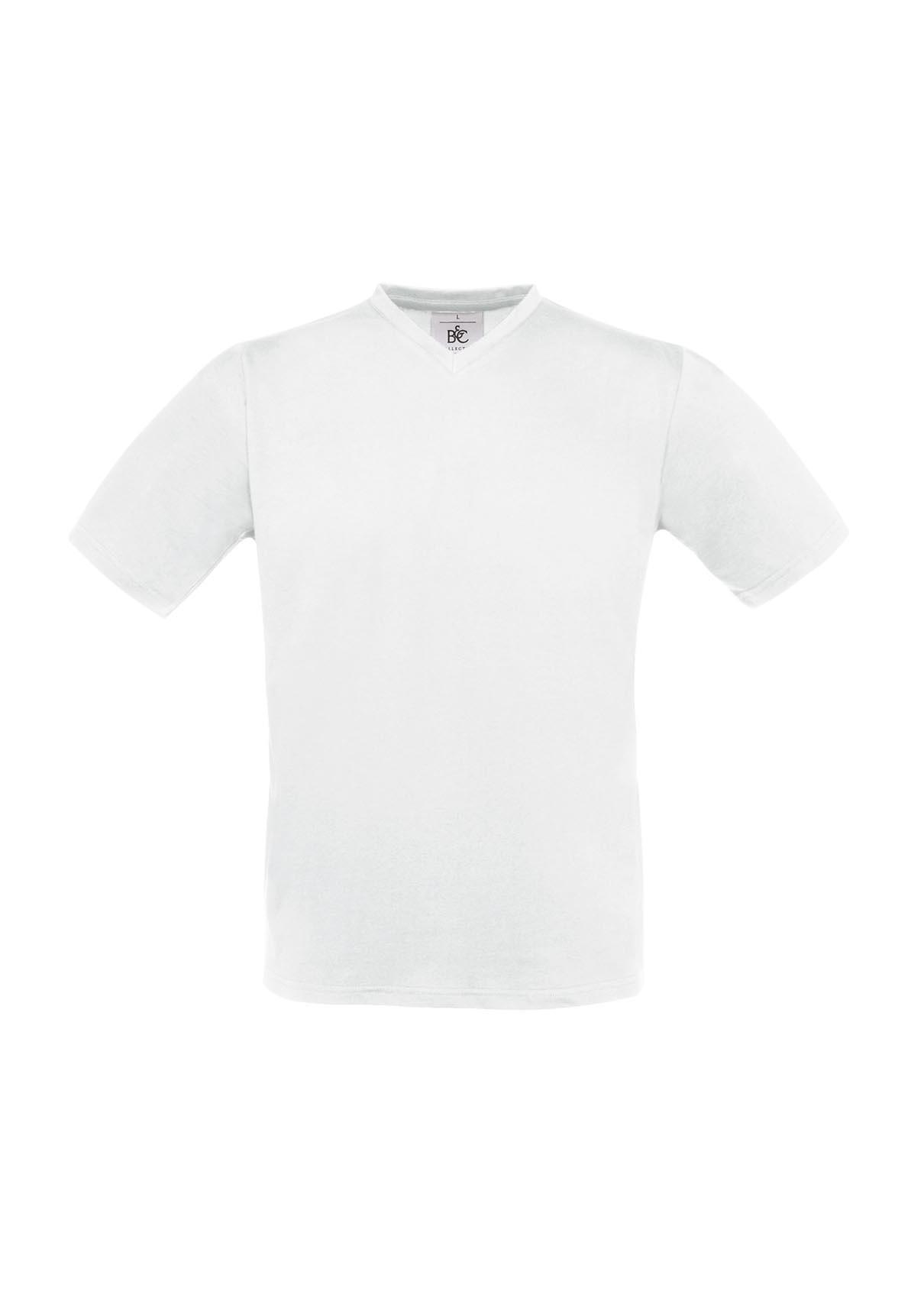 T-shirt met V-hals voor heren wit