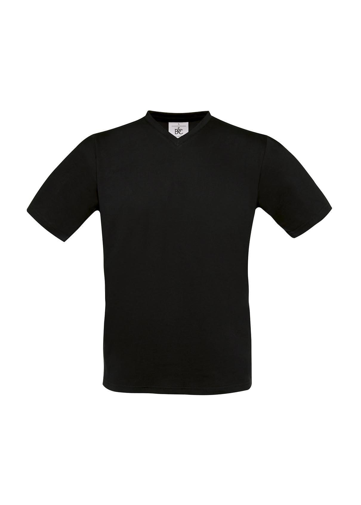T-shirt met V-hals voor heren zwart