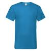 T-shirt V-hals azuur blauw  unisex heren Fruit of the Loom