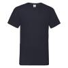 T-shirt V-hals diep blauw unisex heren Fruit of the Loom