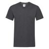 T-shirt V-hals donker gemêleerd grijs  unisex heren Fruit of the Loom