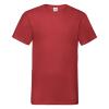T-shirt V-hals rood  unisex heren Fruit of the Loom
