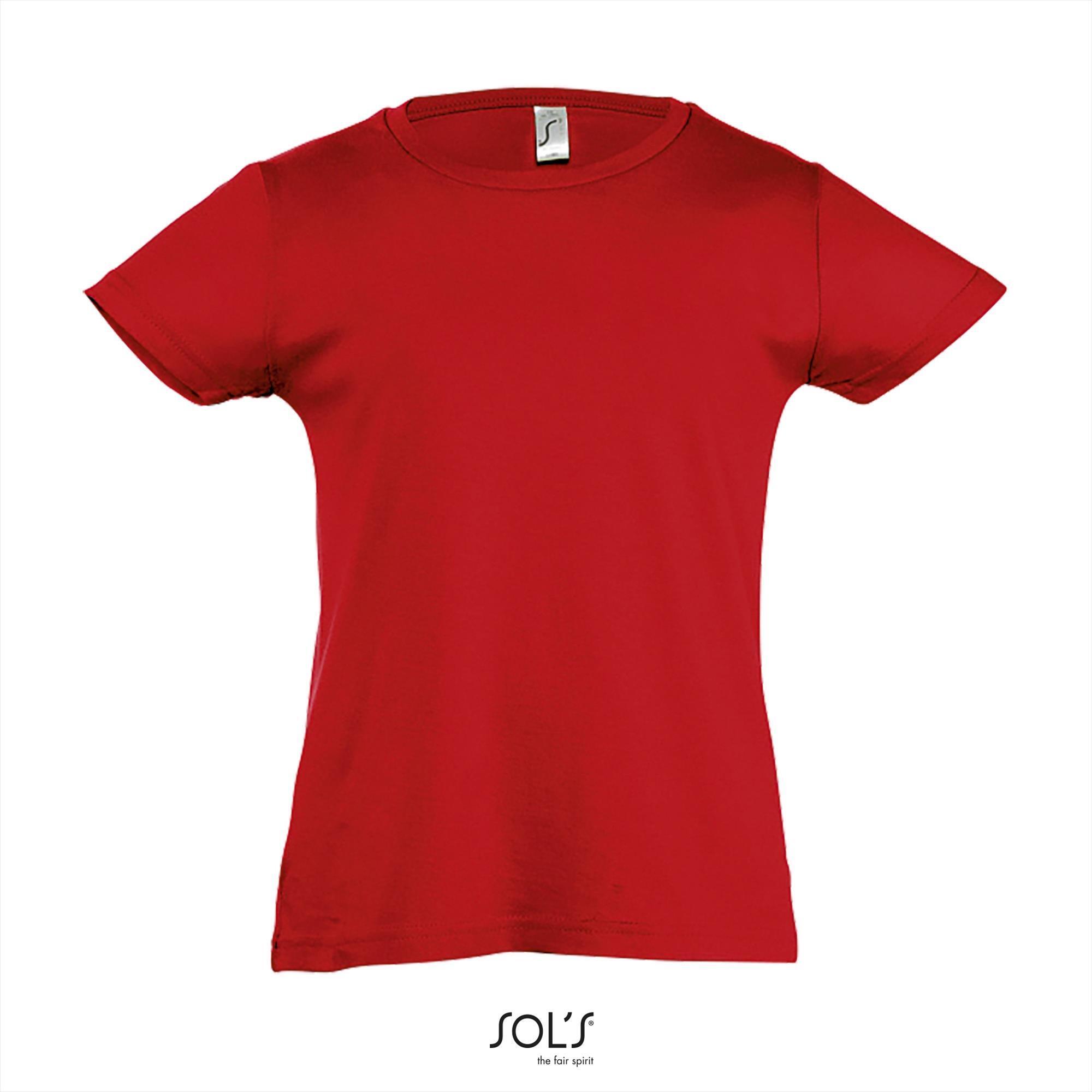 T-shirt voor meisjes rood ronde hals