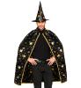 Tovenaars cape met sterren zwart