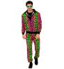 foto 2 Trainingspak tijgerprint jaren 80 kleuren superfout outfitje carnaval 2024