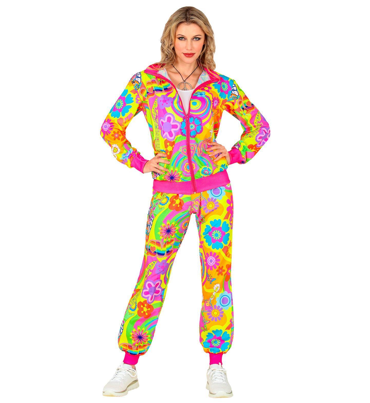 Trainingspakhippie neon groovy love seventies trainingspak carnaval 2024