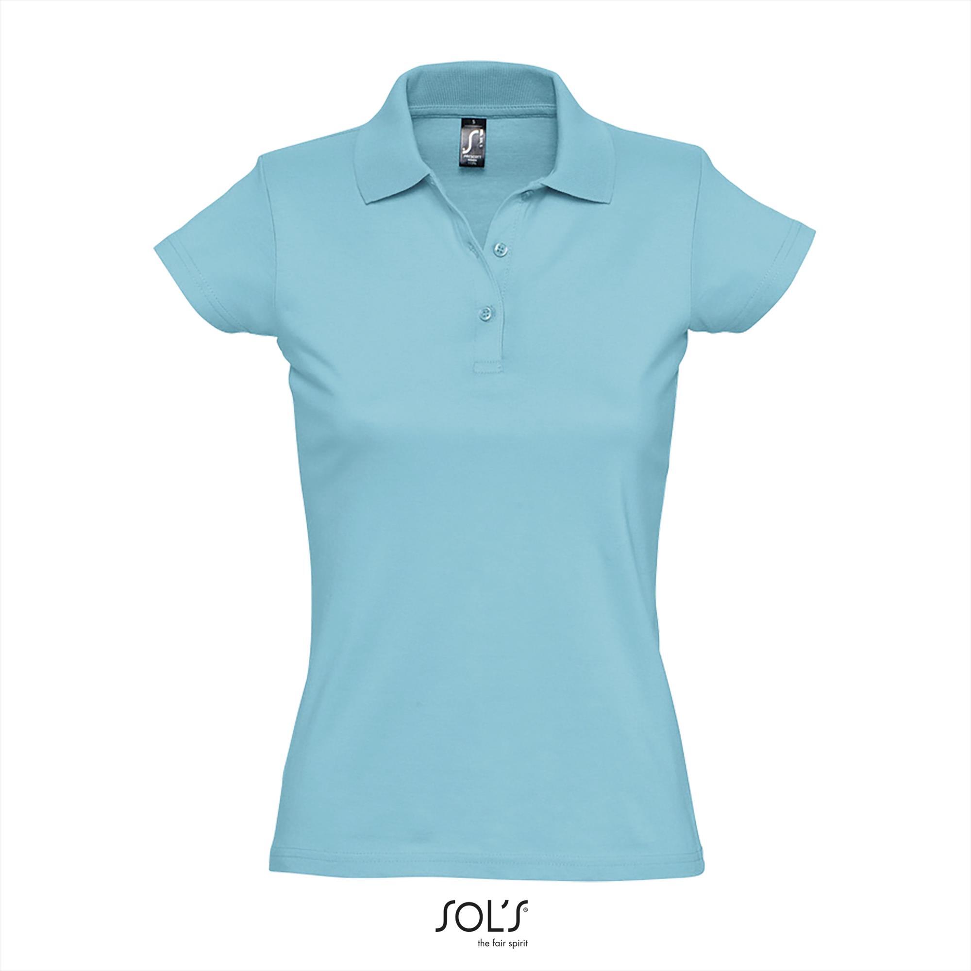 Trendy dames polo atoll blauw jersey