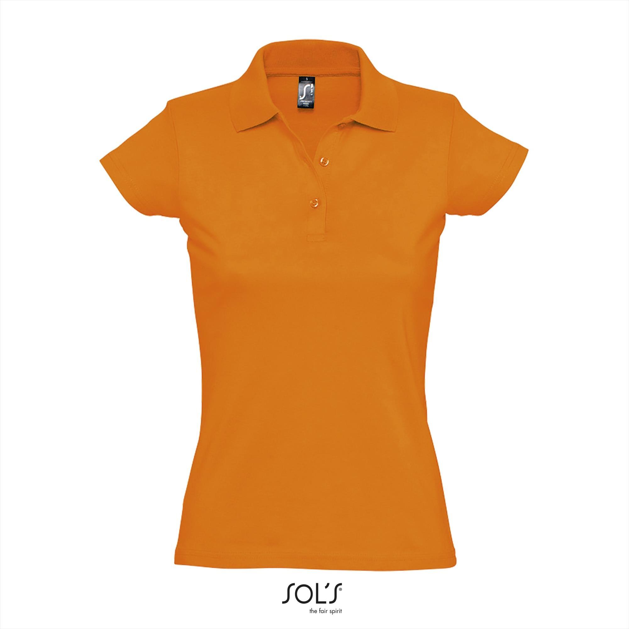 Trendy dames polo oranje jersey