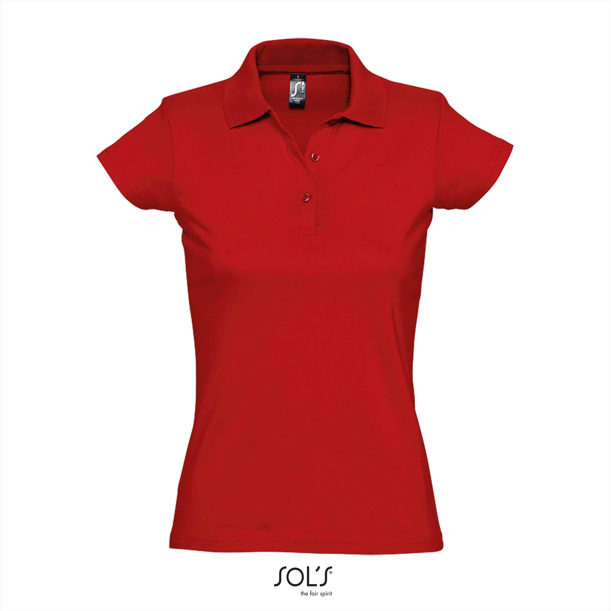 Trendy dames polo rood jersey