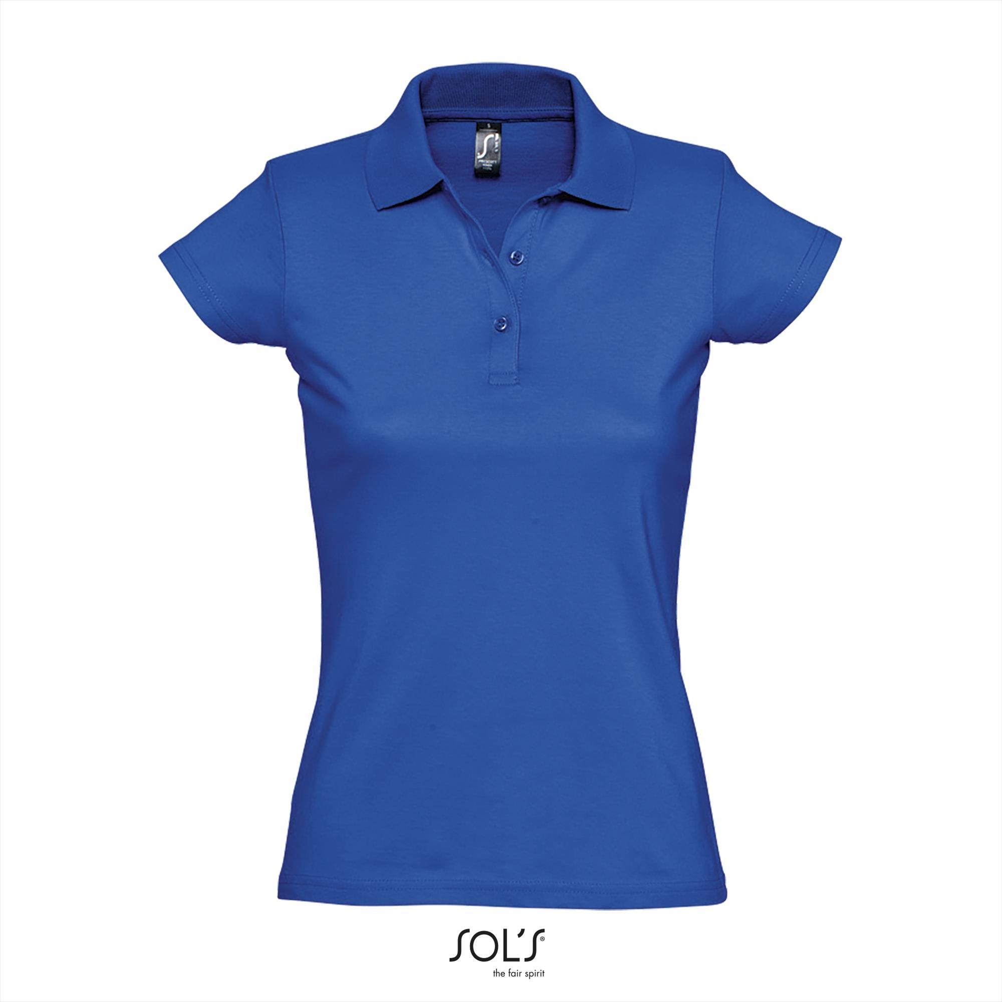 Trendy dames polo royal blauw jersey