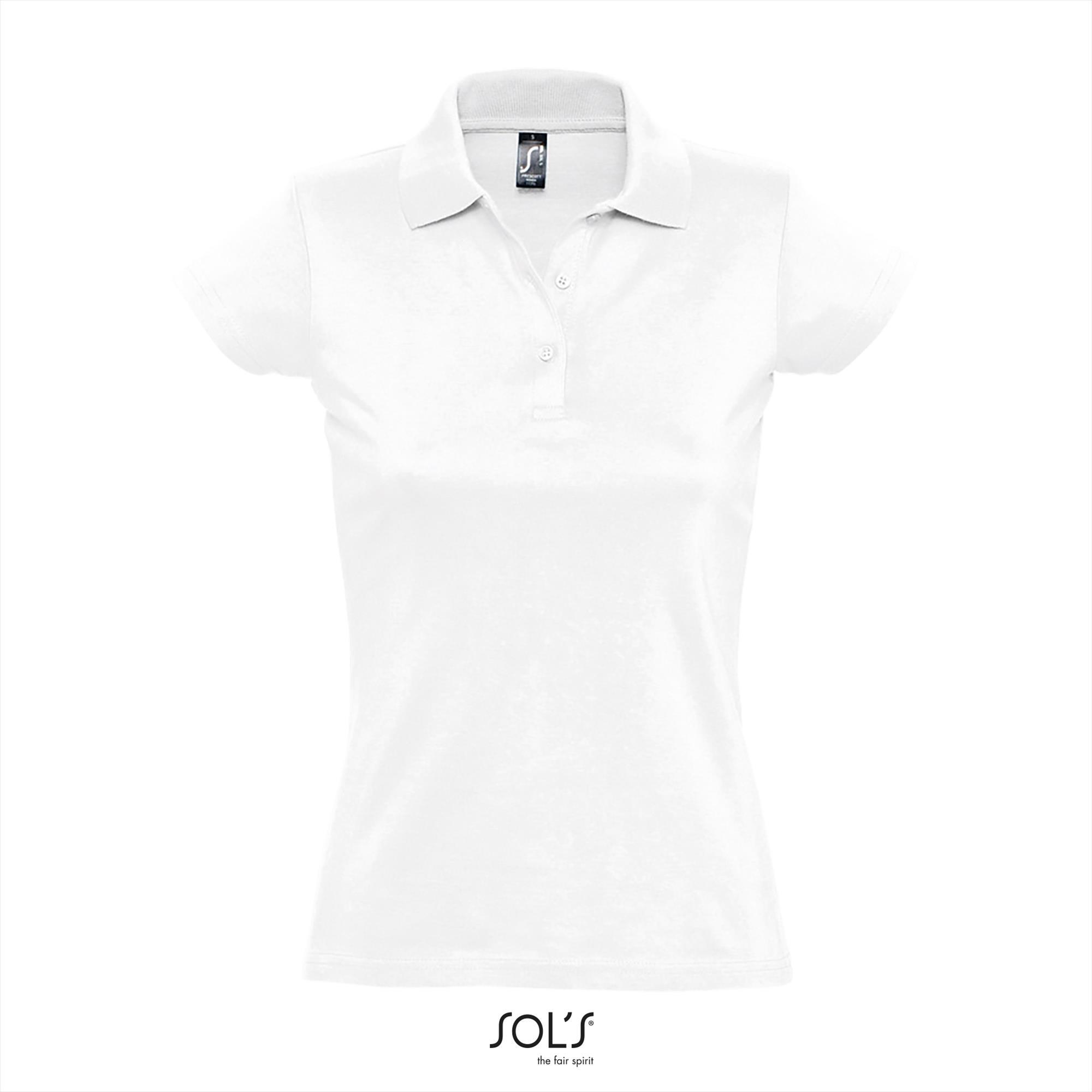 Trendy dames polo wit jersey
