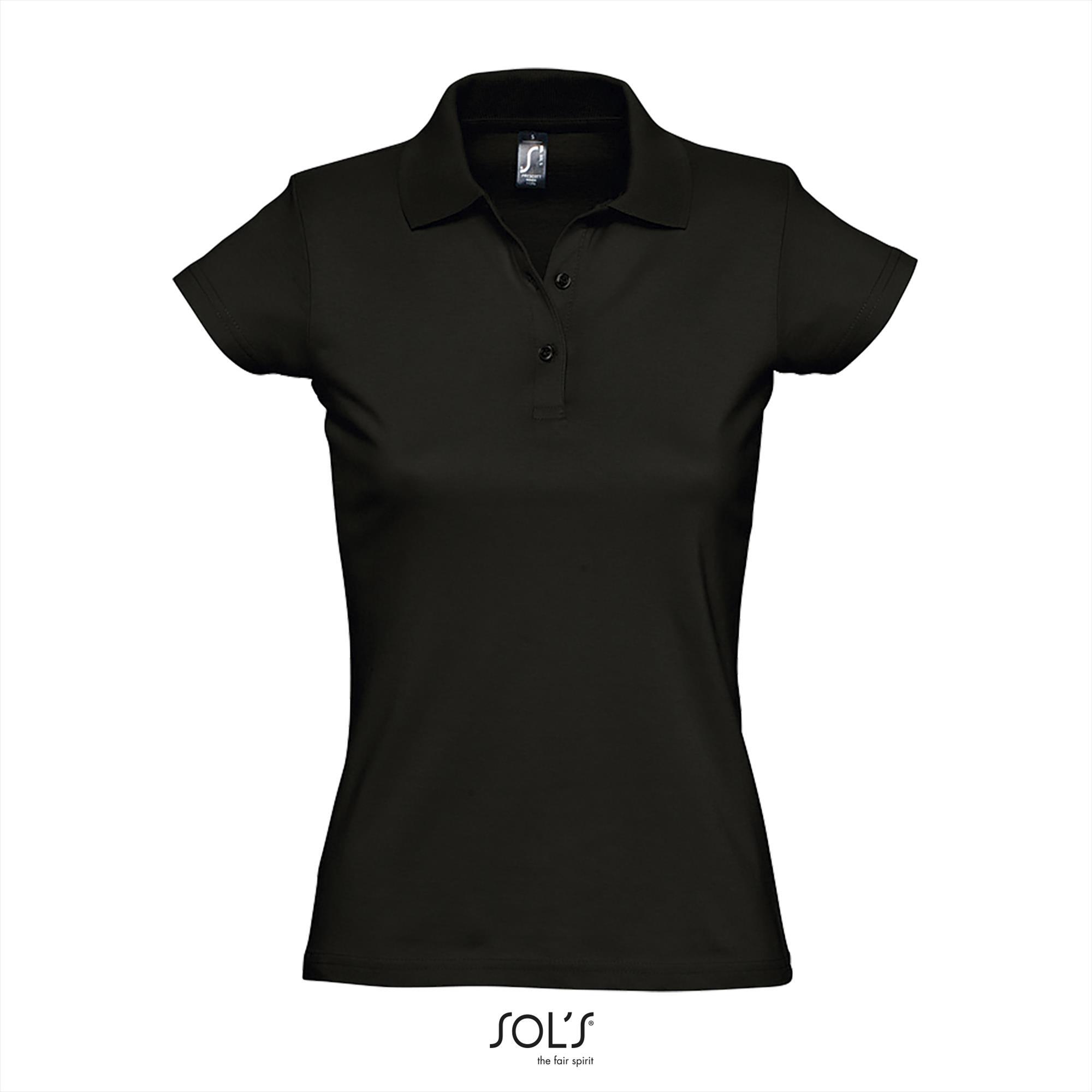 Trendy dames polo zwart jersey