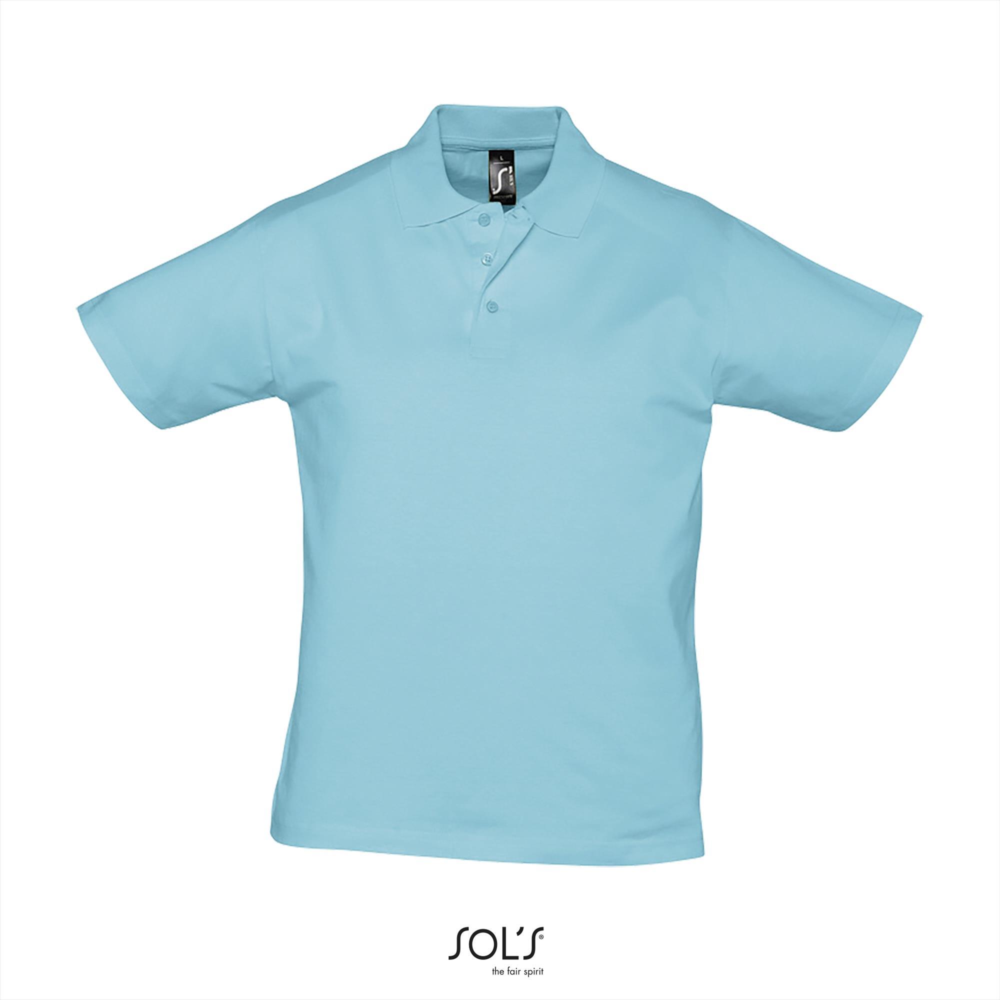 Trendy heren polo atoll blauw jersey