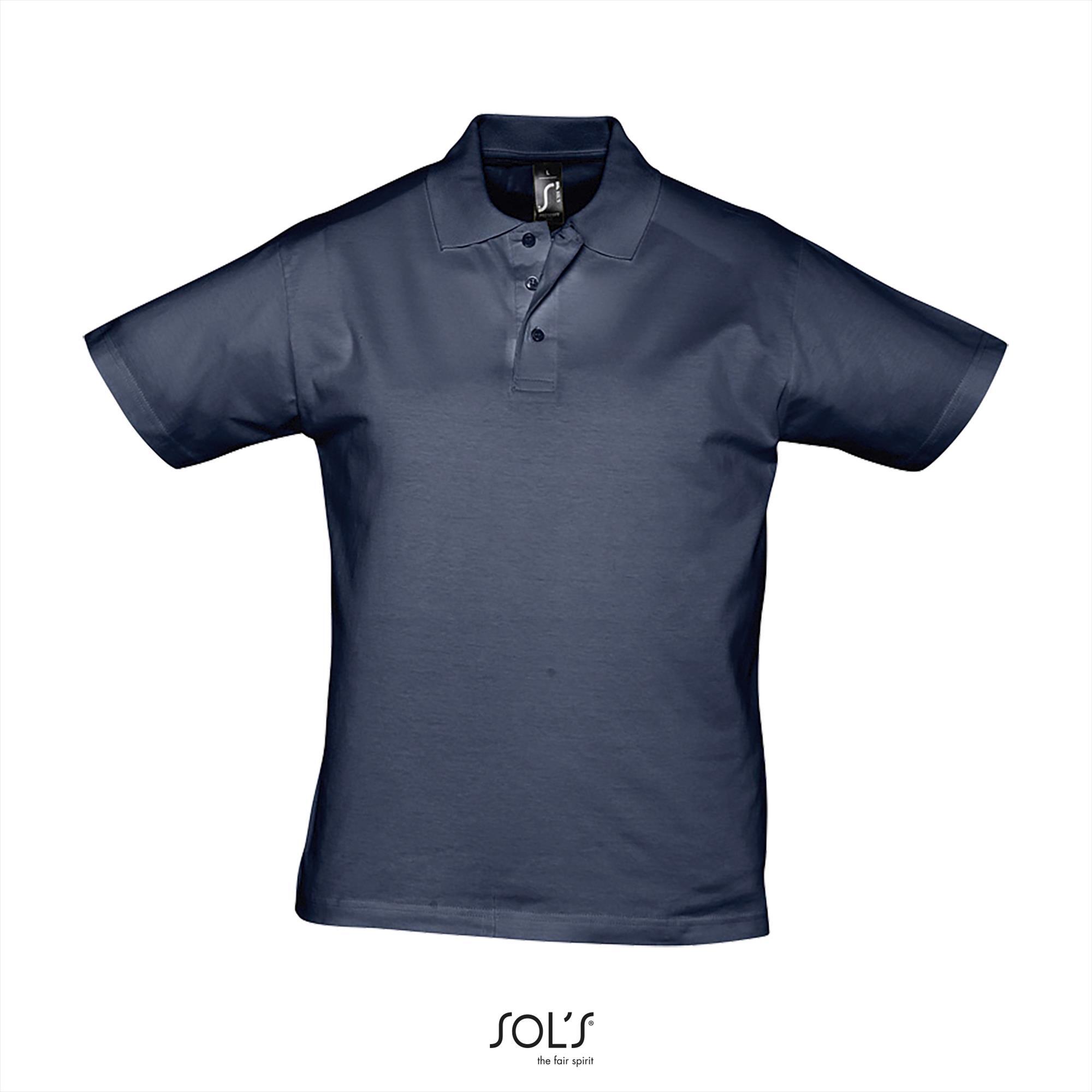 Trendy heren polo donkerblauw jersey