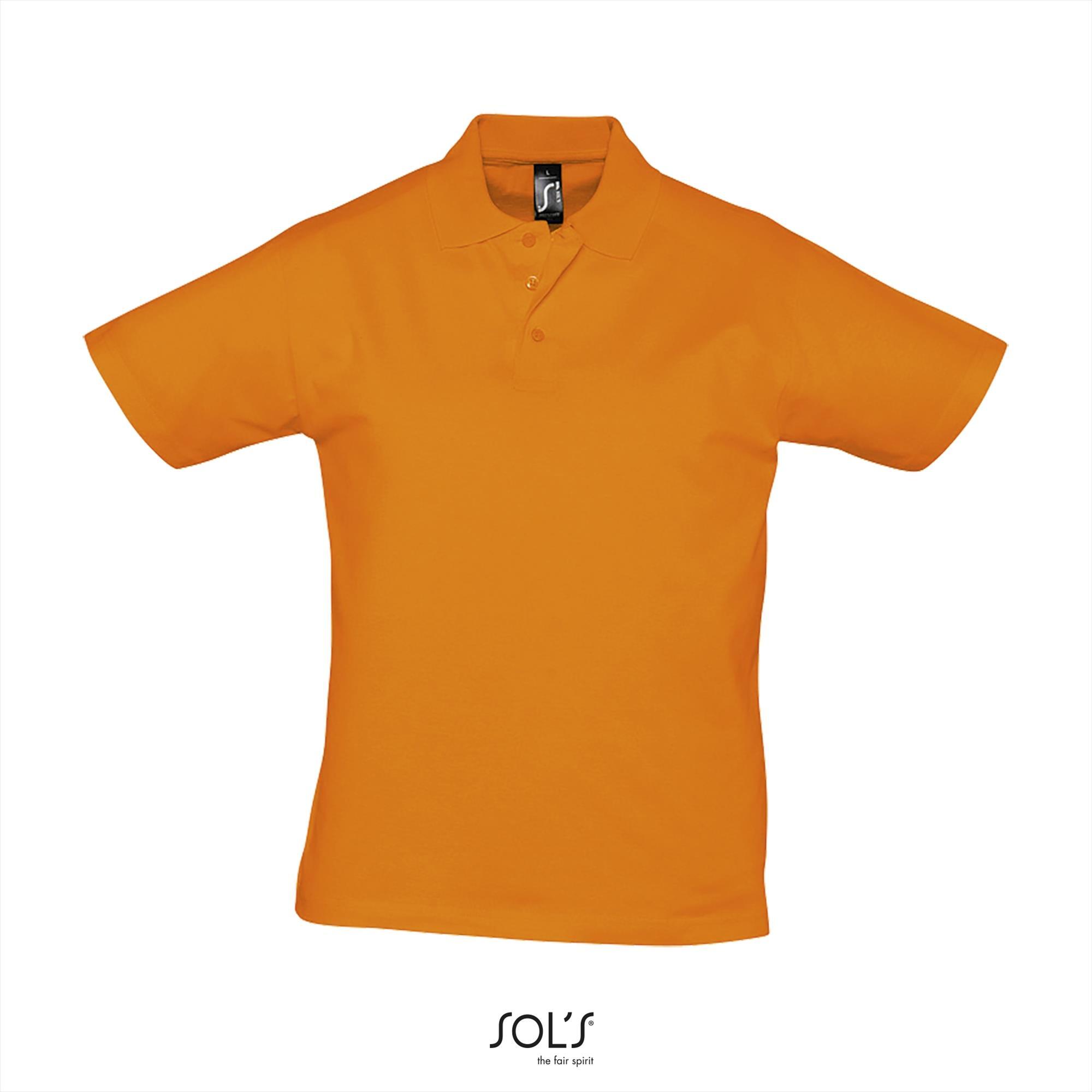 Trendy heren polo oranje jersey