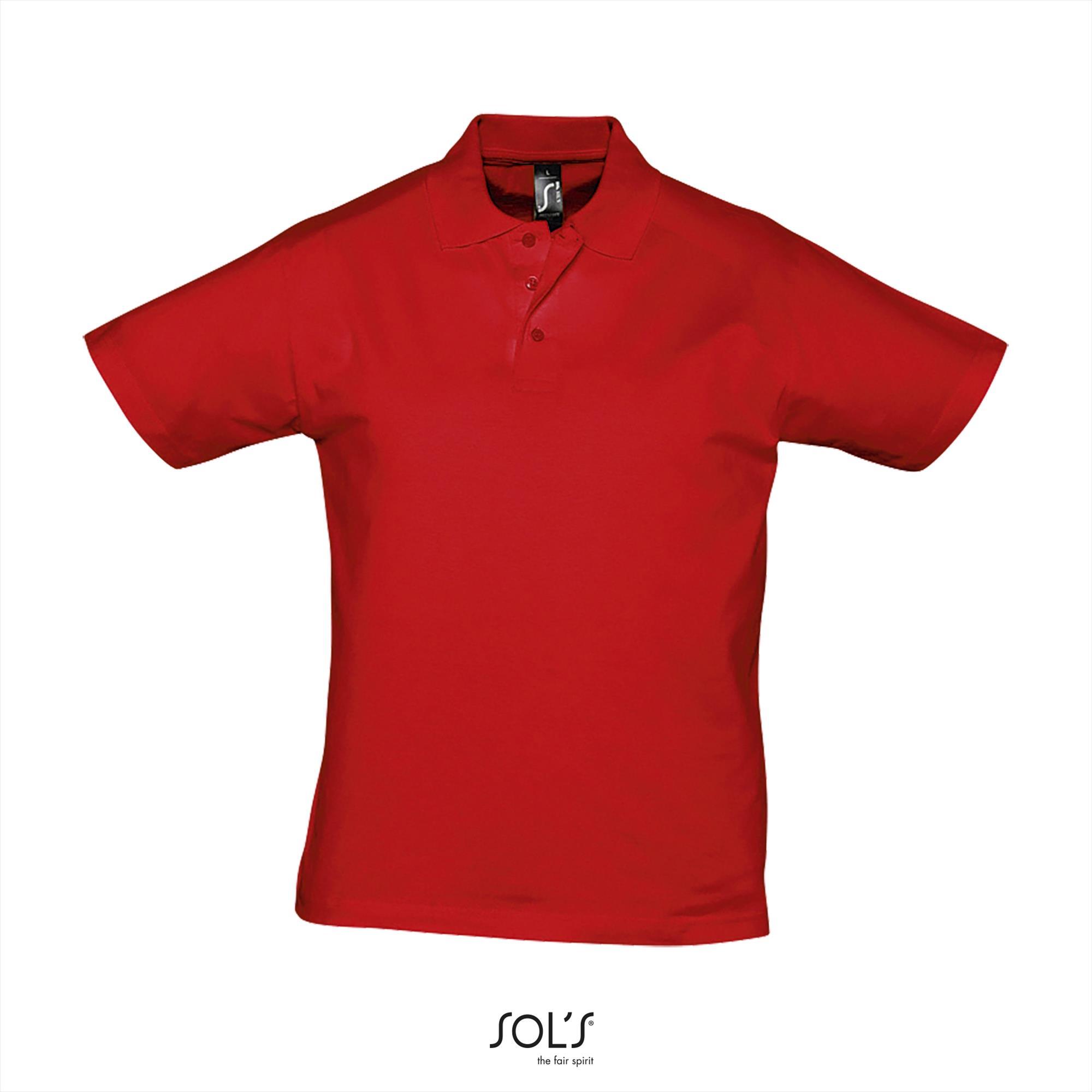 Trendy heren polo rood jersey