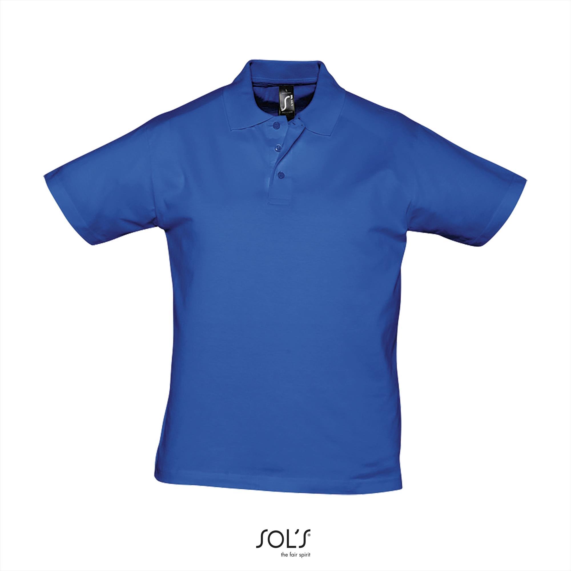 Trendy heren polo royal blauw jersey